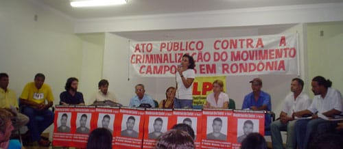 Ato público de solidariedade e contra a criminalização do movimento camponês realizado na Universidade Federal de Rondônia - UNIR