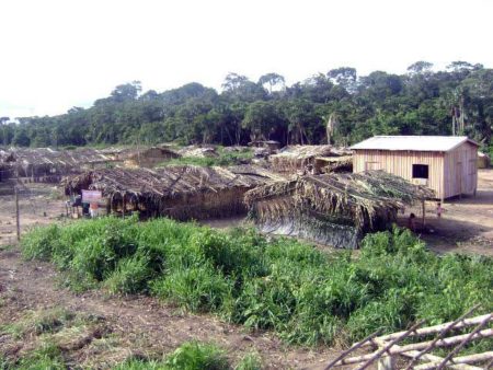 Barracos na área Terra Boa