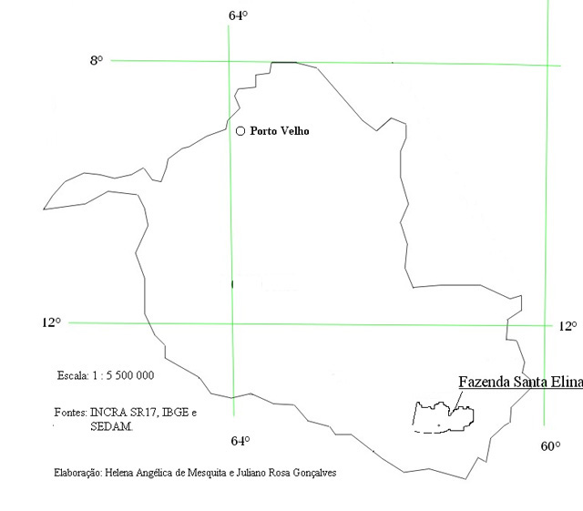 Localização da fazenda Santa Elina, latifúndio de 18 mil hectares