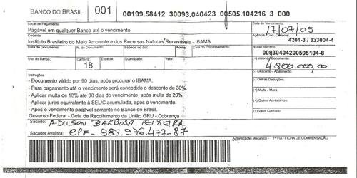 Multa aplicada pelo IBAMA em Rio Pardo no valor de 4 milhões e oitocentos mil de reais