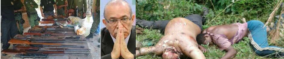Arsenal encontrado em latifúndio do Ministro Padilha e camponeses assassinados em Colniza-MT